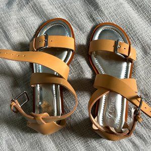 J.Crew Sorrento made-in-Italy cross-strap sandals in leather
